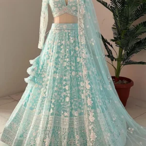 Net Embroidered Lehenga