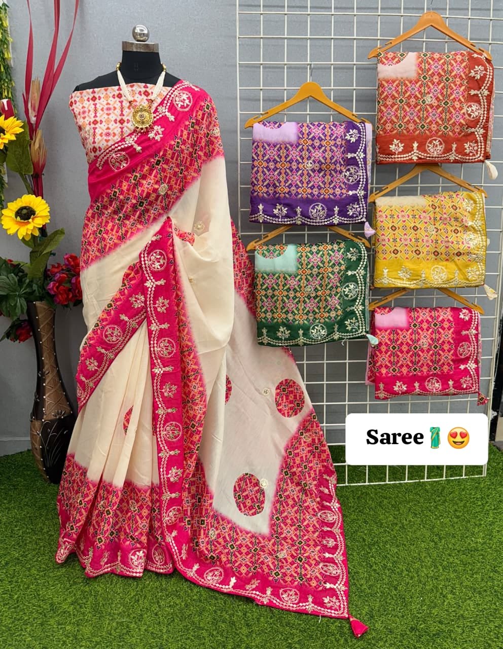 New Fancy Saree | Gota Border & Gota Work | Bandhani Blouse | Party Wear Collection