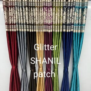 Glitter Shanil Patch Curtain | Premium Heavy Quality