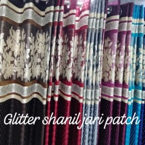 Glitter Shanil Jari Patch Heavy Curtains