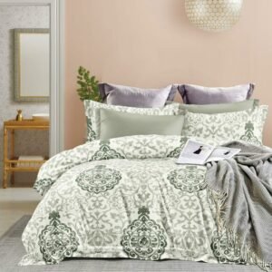 Elegant Green Floral Printed Bedsheet Set