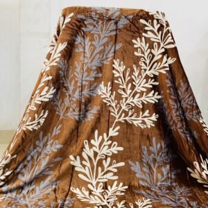 Soft Fleece Blanket – Brown Leaf Pattern