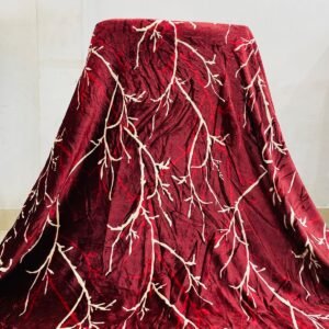 Luxury Maroon Fleece Blanket – Branch Pattern Design