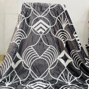 Soft Fleece Blanket – Purple Floral & Geometric Design