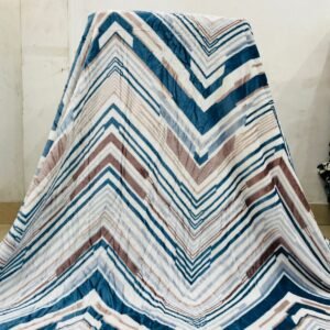 Chevron Pattern Ultra-Soft Velvet Winter Blanket – Double Bed | Premium Warm Comforter