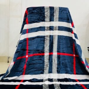 Classic Checkered Ultra-Soft Velvet Blanket – Double Bed | Warm Winter Comforter