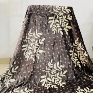 Elegant Leaf Print Ultra-Soft Velvet Winter Blanket – Double Bed | Premium Warm Comforter